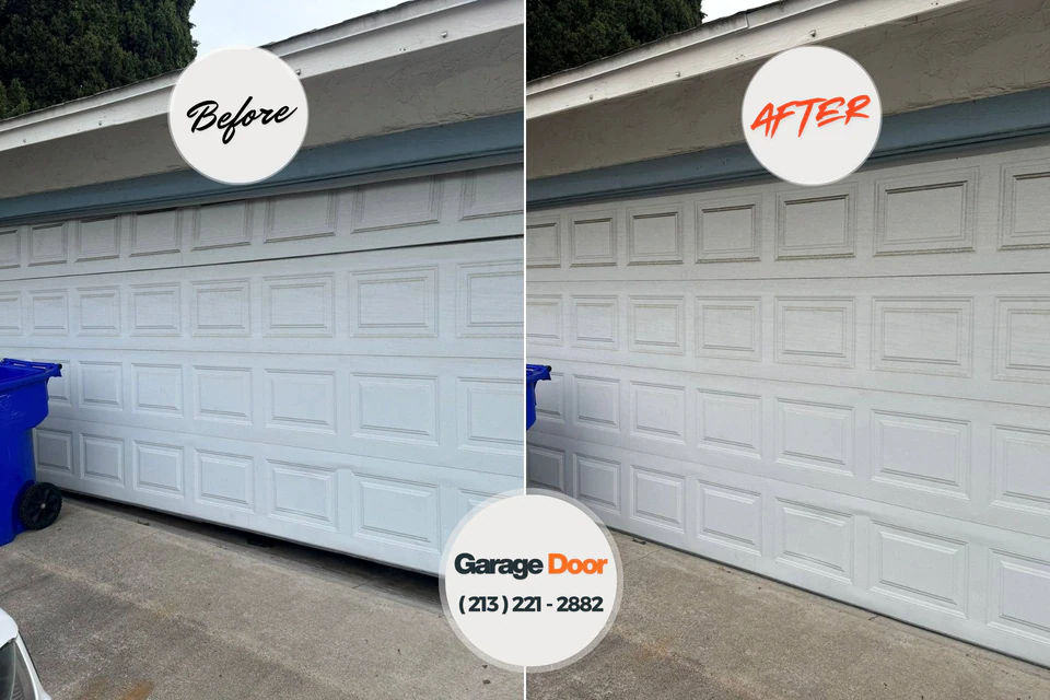 Before and after: garage door repair Tri-City, OR